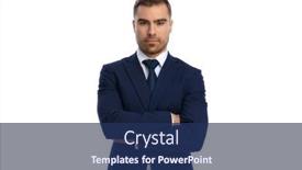  Presentation with navy blue - Slide deck featuring serious-young-man-in-navy background and a navy blue colored foreground