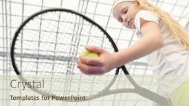  Presentation with youthful - Presentation theme featuring serious-youthful-blond-girl background and a lemonade colored foreground