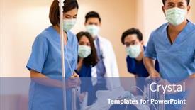  Presentation with team health - Theme having seriously-injured-patient-with-oxygen background and a ocean colored foreground