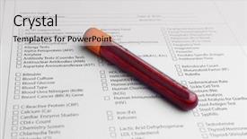  Presentation with blood test - Colorful presentation theme enhanced with form to fill in with results of blood test in glass tube backdrop and a light gray colored foreground