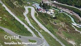  Presentation with alpine - Amazing slide deck having serpentine road connectine alpine passes furka and grimsel backdrop and a ocean colored foreground