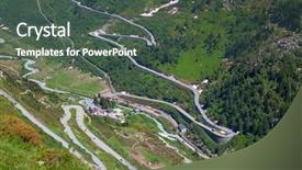  Presentation with road safety children - Slide deck enhanced with serpentine road connectine alpine passes background and a dark gray colored foreground