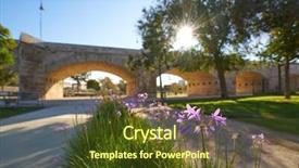  Presentation with bridge - Colorful PPT theme enhanced with serrano bridge in valencia backdrop and a  colored foreground