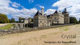  Presentation with maine - Presentation theme with serrant-castle-chateau-de-serrant background and a coral colored foreground