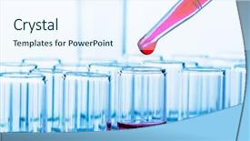  Presentation with test tubes - Amazing theme having serum - many test tubes backdrop and a sky blue colored foreground