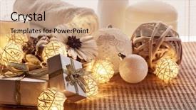  Presentation with year still life christmas - Slides enhanced with serum - spa still life with cosmetic background and a coral colored foreground