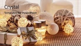  Presentation with year still life christmas - Beautiful slides featuring serum - spa still life with cosmetic backdrop and a coral colored foreground