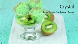  Presentation with glass of whiskey ice - Audience pleasing presentation design consisting of serv ices - delicious ice cream on glass backdrop and a arctic colored foreground