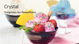  Presentation with ice blue - Colorful slide deck enhanced with serv ices - pink blue and white ice backdrop and a lemonade colored foreground