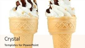  Presentation with ice cream truck - Beautiful slides featuring serv ices - tasty ice cream with chocolate backdrop and a  colored foreground