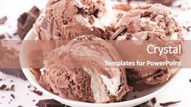 Presentation with chocolate ice cream - Beautiful theme featuring serv ices - vanilla chocolate ice cream scoops backdrop and a  colored foreground