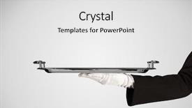  Presentation with waiter - Cool new slide deck with servant - elegant waiter business hand backdrop and a white colored foreground