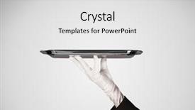  Presentation with servant - Cool new slides with servant - elegant waiter business hand backdrop and a white colored foreground