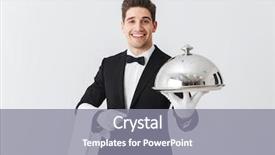  Presentation with happy young student girl holding - Beautiful slide set featuring servant - happy young waiter in tuxedo backdrop and a gray colored foreground