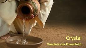  Presentation with water jug - Slides with servant - jesus pouring water from jug background and a tawny brown colored foreground