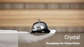  Presentation with servant - Theme featuring servant - man holding bell on blurred background and a gray colored foreground