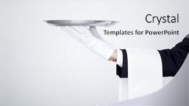  Presentation with servant - Theme with gray stray cat sleeping at the bus station background and a dark gray colored foreground