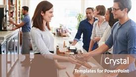  Presentation with pay - Amazing theme having serve others - customers queuing to order backdrop and a coral colored foreground