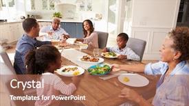  Presentation with black family - Slides enhanced with serve others - multi generation black family serving background and a red colored foreground