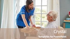  Presentation with dinner - Slides with serve others - nurse serving dinner background and a coral colored foreground