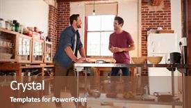  Presentation with schools out - PPT theme with serve others - two male friends hanging background and a tawny brown colored foreground