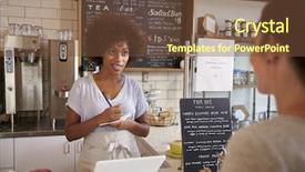  Presentation with coffee shop - Slide deck consisting of serve others - waitress writing customer s order background and a tawny brown colored foreground