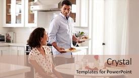  Presentation with african american adults in classroom - Colorful slides enhanced with serve others - young african american adult woman backdrop and a coral colored foreground