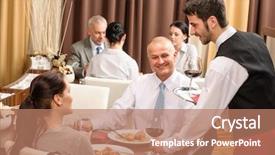  Presentation with win win in business - Audience pleasing slide set consisting of serve wine to business people backdrop and a coral colored foreground