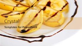  Presentation with white chocolate - Cool new presentation with served-banana-sliced-with-chocolate backdrop and a yellow colored foreground