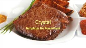  Presentation with meat beef - Presentation theme with served beef meat fillet mignon with spices and toasted bread isolated on white background background and a tawny brown colored foreground