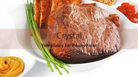  Presentation with meat beef - Theme enhanced with served beef meat fillet mignon with spices and toasted bread isolated on white background background and a red colored foreground