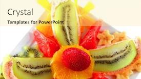  Presentation with served - Colorful theme enhanced with composite image of businesswoman hitting colleague with her boxing gloves backdrop and a teal colored foreground