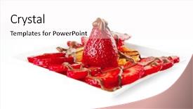  Presentation with strawberries - Audience pleasing slides consisting of seniors home - allotting persons - senior man backdrop and a gray colored foreground.