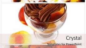  Presentation with dessert - Slide set featuring served fruits dessert with exotic background and a lemonade colored foreground