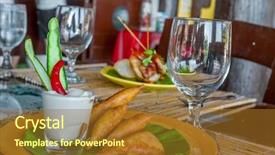  Presentation with indian restaurant - Cool new slide set with served in a small restaurant backdrop and a  colored foreground