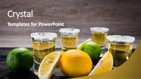  Presentation with lemon lime - PPT theme with served in glasses with lime background and a gray colored foreground