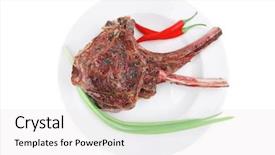  Presentation with main course - Cool new theme with served main course grilled pork backdrop and a white colored foreground