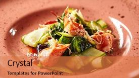  Presentation with rustic healthy - Slide set having served on trendy pink round background and a coral colored foreground