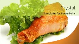  Presentation with roasted chicken - Cool new presentation theme with served-roasted-chicken-drumstick backdrop and a yellow colored foreground