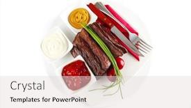  Presentation with meat beef - Cool new presentation theme with served-sectioned-beef-meat backdrop and a lemonade colored foreground