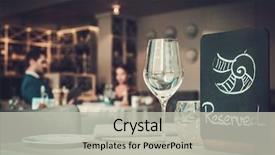  Presentation with served - Presentation design featuring served table in a restaurant background and a light gray colored foreground