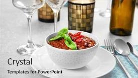  Presentation with chili plants - PPT layouts enhanced with served table with delicious chili background and a light gray colored foreground
