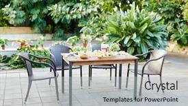  Presentation with healthy diet organic food - Presentation theme consisting of served table with healthy organic background and a light gray colored foreground