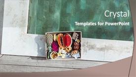  Presentation with tropical fruit - Slides having served-tray-with-fruit-plate background and a ocean colored foreground