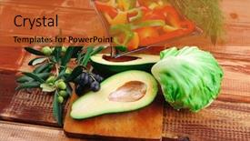  Presentation with wood and glitter - Slide set enhanced with served with peppers on wood background and a red colored foreground