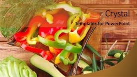  Presentation with fresh avocado - Presentation theme enhanced with served with peppers on wood background and a  colored foreground