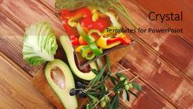  Presentation with wood pellets in the - Slides enhanced with served with peppers on wood background and a  colored foreground