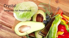  Presentation with a wood basketball court - Cool new slide set with served with peppers on wood backdrop and a  colored foreground