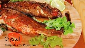  Presentation with wooden - Theme enhanced with served with tomatoes and castor background and a gold colored foreground