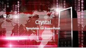  Presentation with information technology - Amazing PPT layouts having server and technology information interface backdrop and a red colored foreground